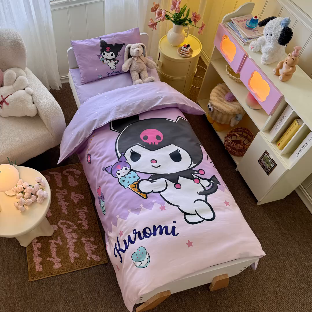 91家纺网 家纺一手货源 找家纺 名兮家居 2025新款全棉大版经典奥特曼幼儿园儿童套件【含防伪标】 贪吃库洛米