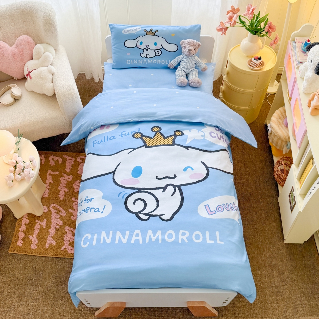 名兮家居 2025新款全棉大版经典奥特曼幼儿园儿童套件【含防伪标】 微笑玉桂狗