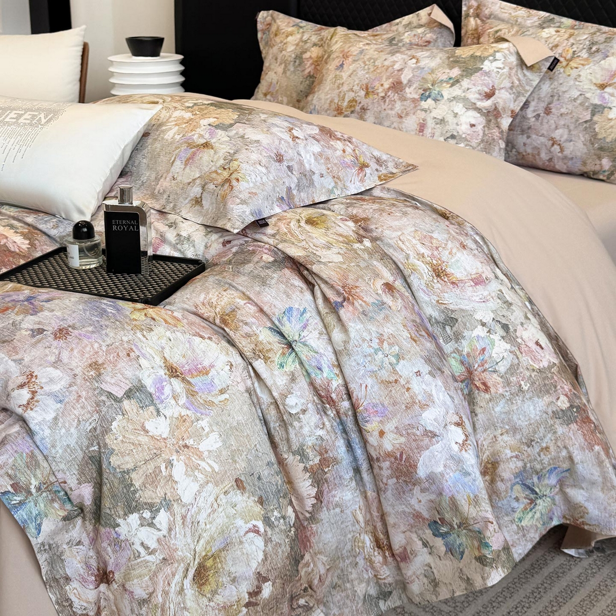 91家纺网 家纺一手货源 找家纺 （总） 2025秋冬新款轻奢新疆长绒棉纯棉磨毛加厚数码印花四件套花慕里