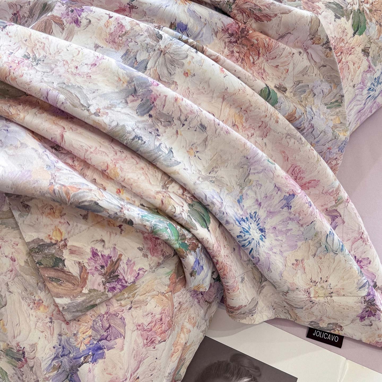 91家纺网 家纺一手货源 找家纺  2025秋冬新款轻奢新疆长绒棉纯棉磨毛加厚数码印花四件套花慕里 花慕里-紫