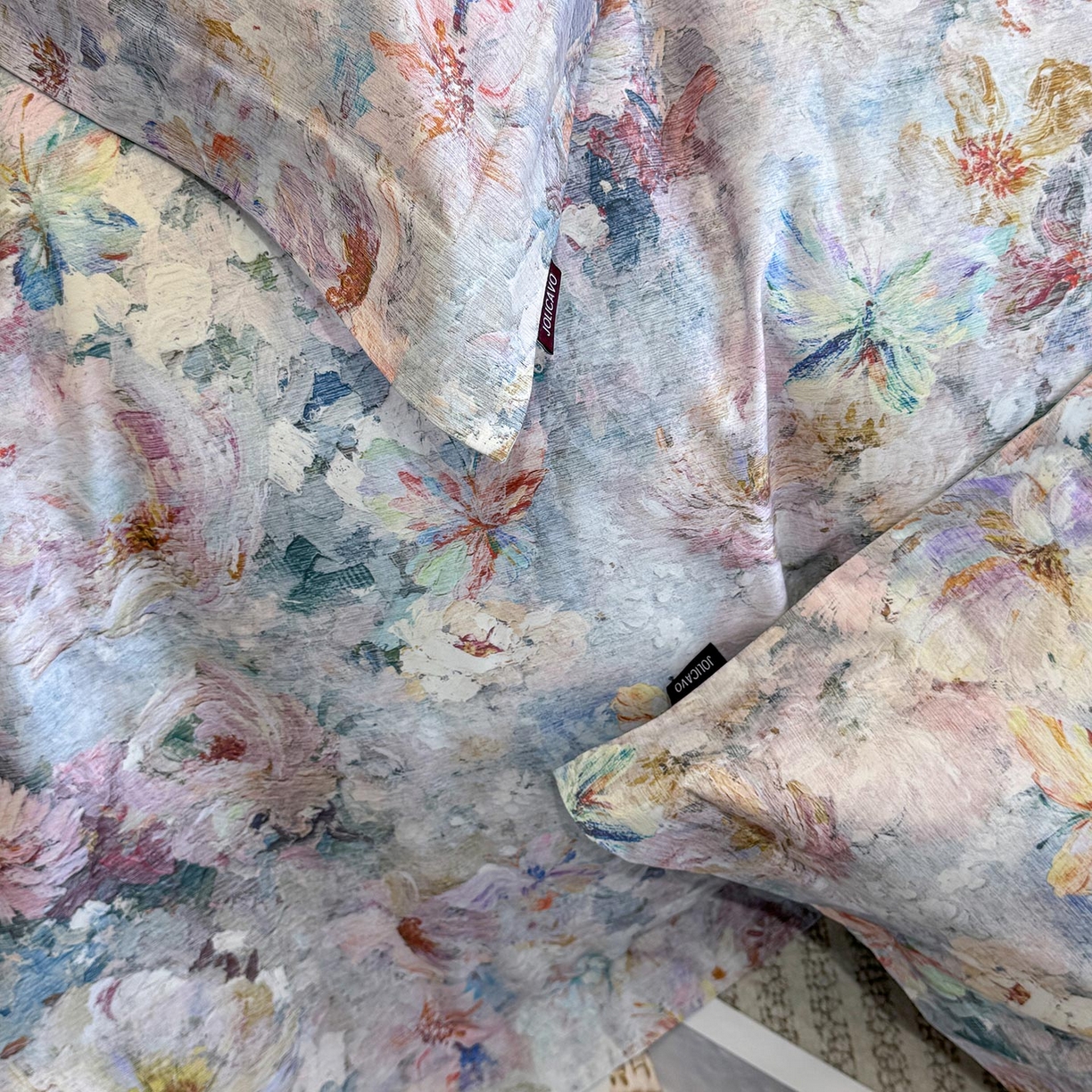 91家纺网 家纺一手货源 找家纺  2025秋冬新款轻奢新疆长绒棉纯棉磨毛加厚数码印花四件套花慕里 花慕里-蓝