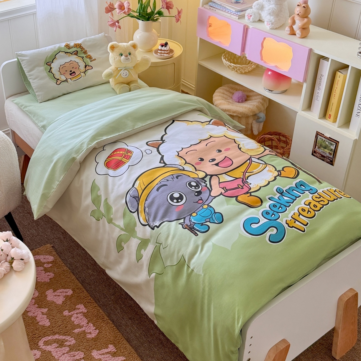 91家纺网 家纺一手货源 找家纺 名兮家居 2025新款全棉大版经典奥特曼幼儿园儿童套件【含防伪标】 寻宝