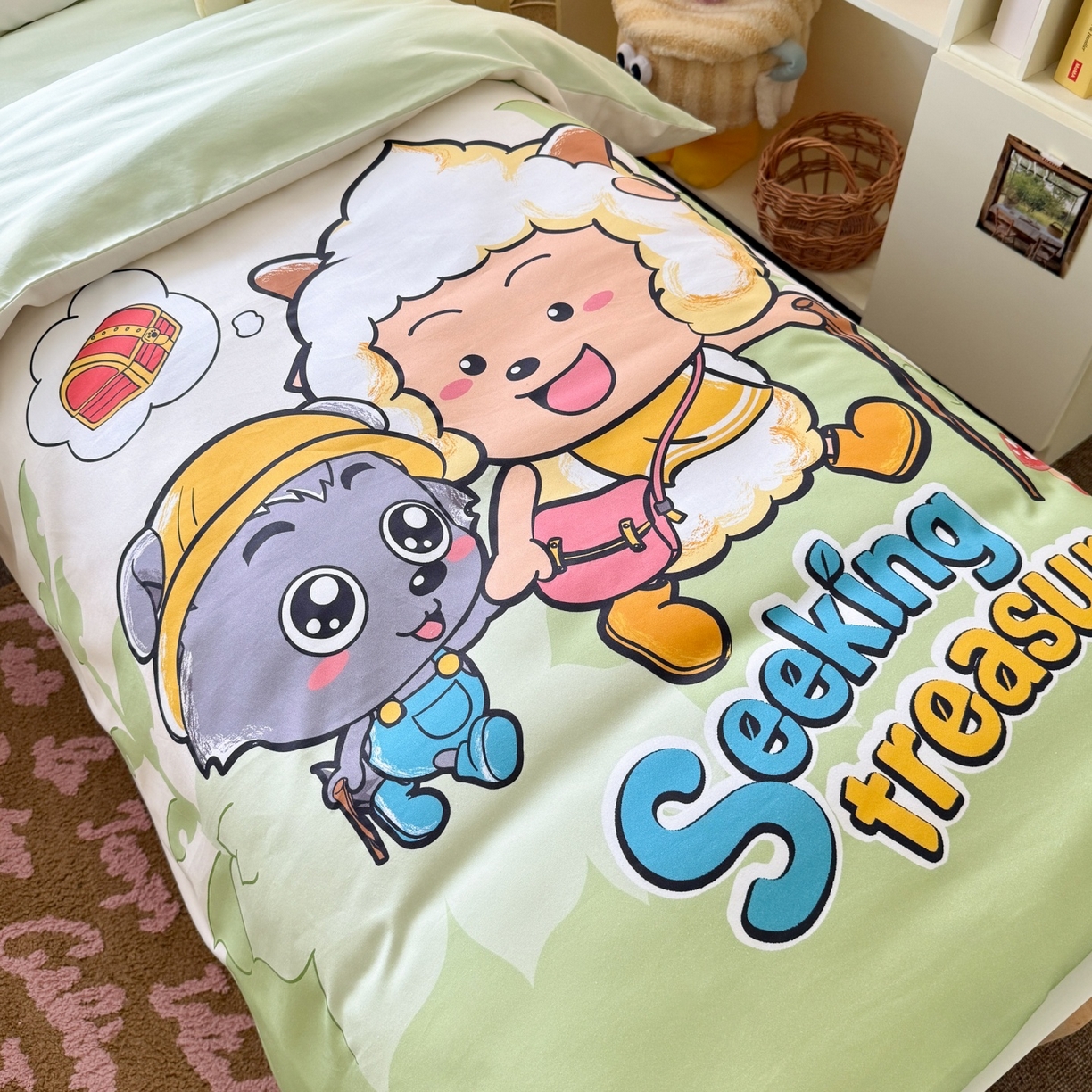 91家纺网 家纺一手货源 找家纺 名兮家居 2025新款全棉大版经典奥特曼幼儿园儿童套件【含防伪标】 寻宝