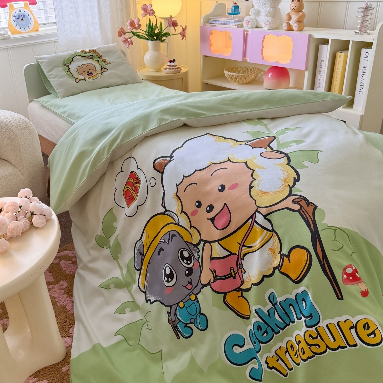 91家纺网 家纺一手货源 找家纺 名兮家居 2025新款全棉大版经典奥特曼幼儿园儿童套件【含防伪标】 寻宝