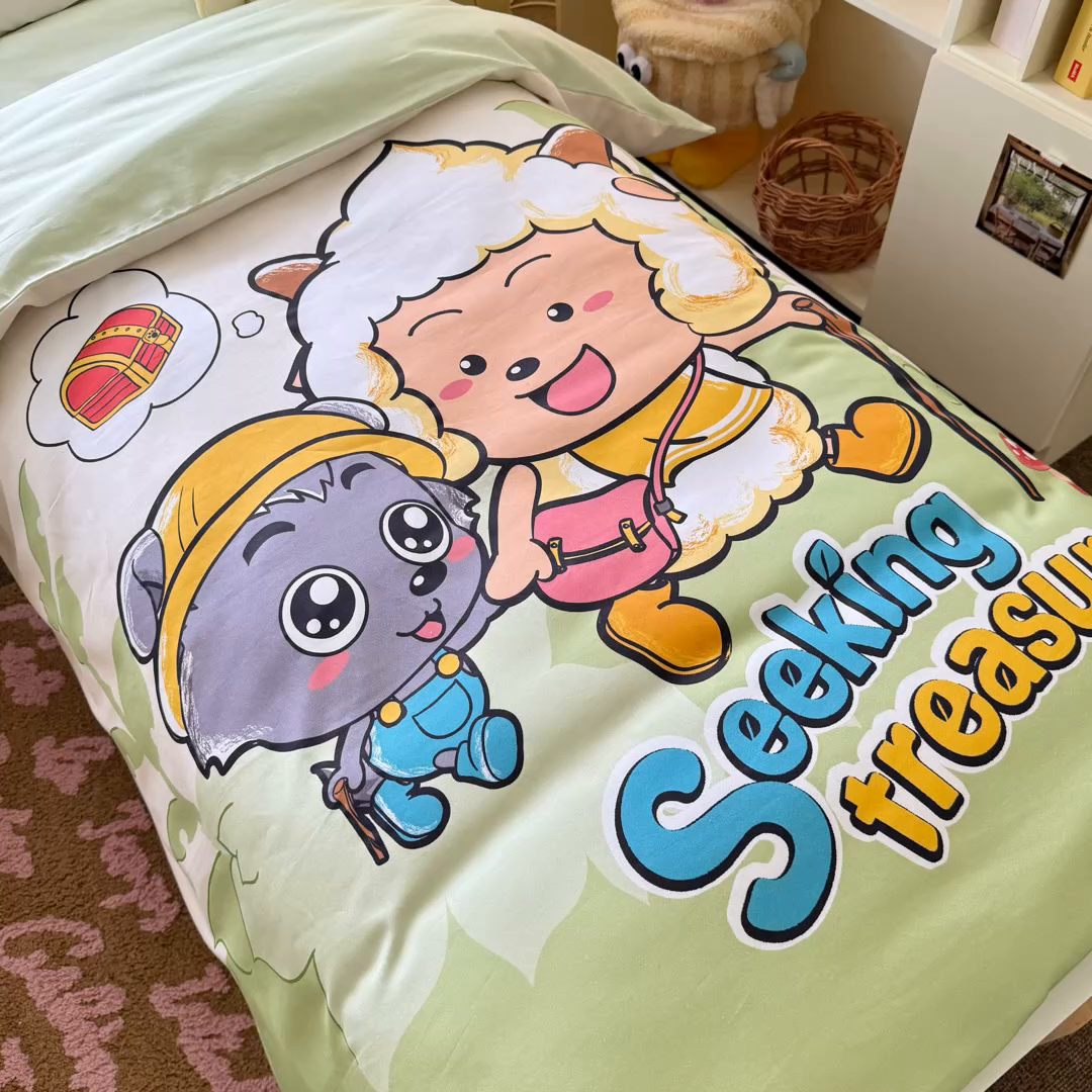 91家纺网 家纺一手货源 找家纺 名兮家居 2025新款全棉大版经典奥特曼幼儿园儿童套件【含防伪标】 寻宝