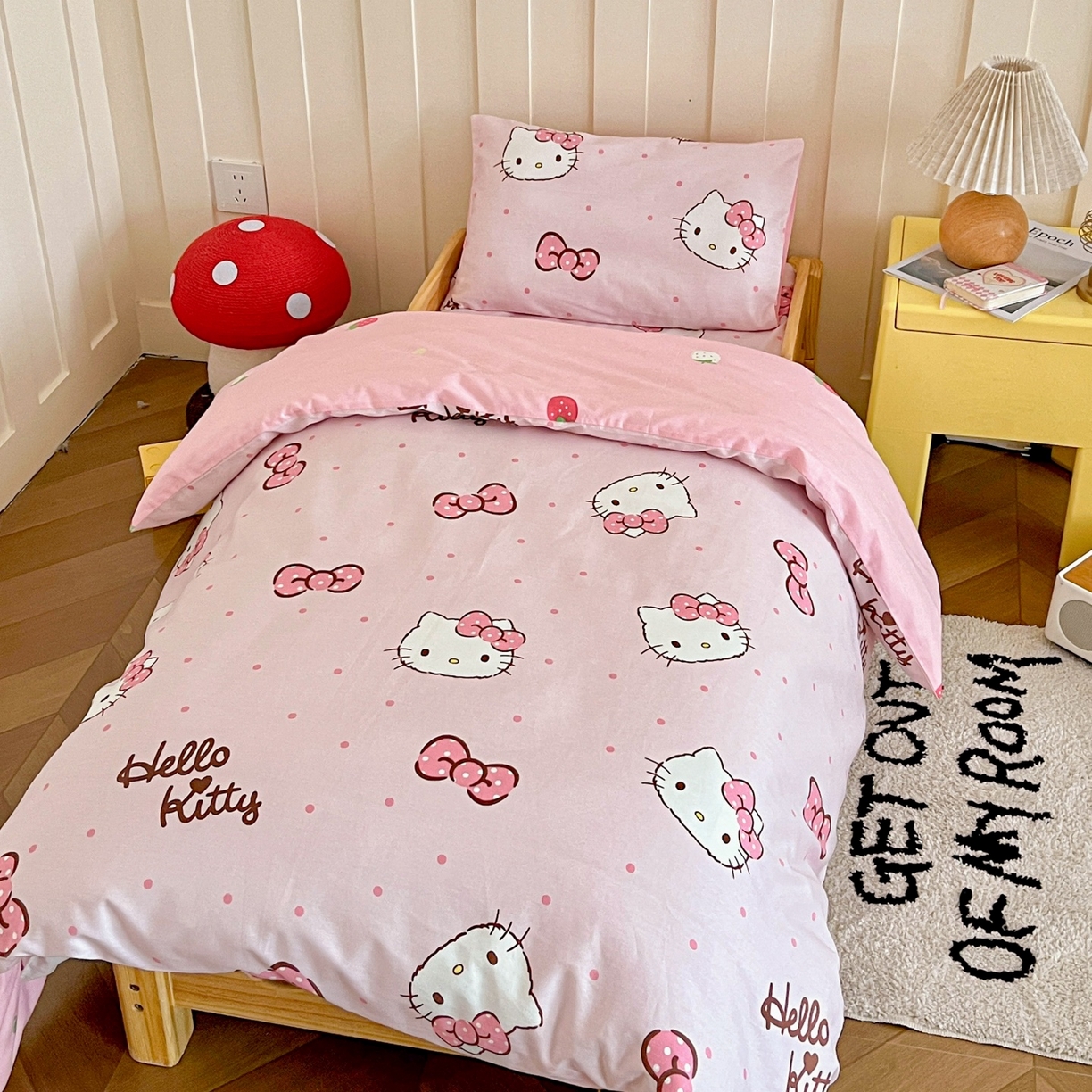 91家纺网 家纺一手货源 找家纺 名兮家居 2025新款全棉小版经典奥特曼-三丽鸥幼儿园儿童套件【含防伪标】 呆萌kt