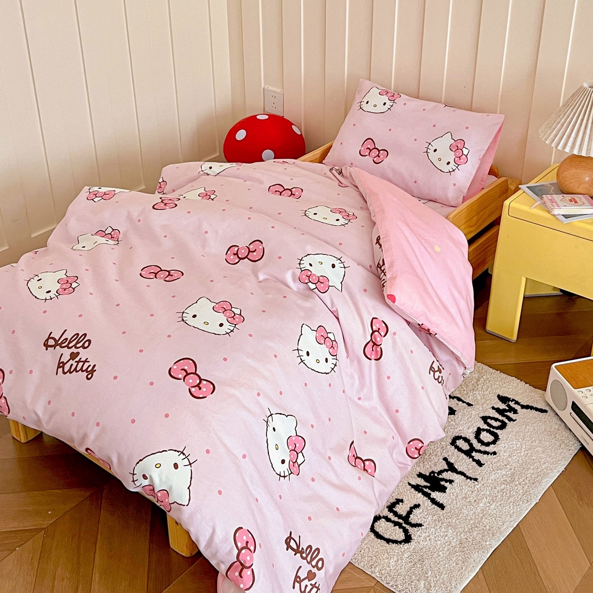 91家纺网 家纺一手货源 找家纺 名兮家居 2025新款全棉小版经典奥特曼-三丽鸥幼儿园儿童套件【含防伪标】 呆萌kt