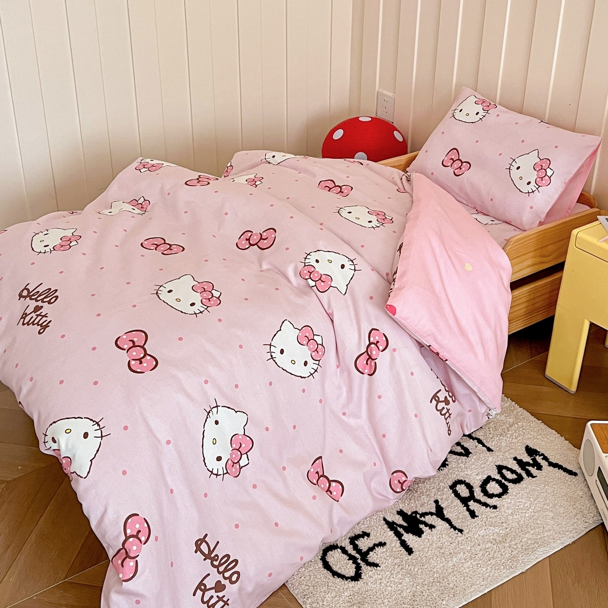 91家纺网 家纺一手货源 找家纺 名兮家居 2025新款全棉小版经典奥特曼-三丽鸥幼儿园儿童套件【含防伪标】 呆萌kt