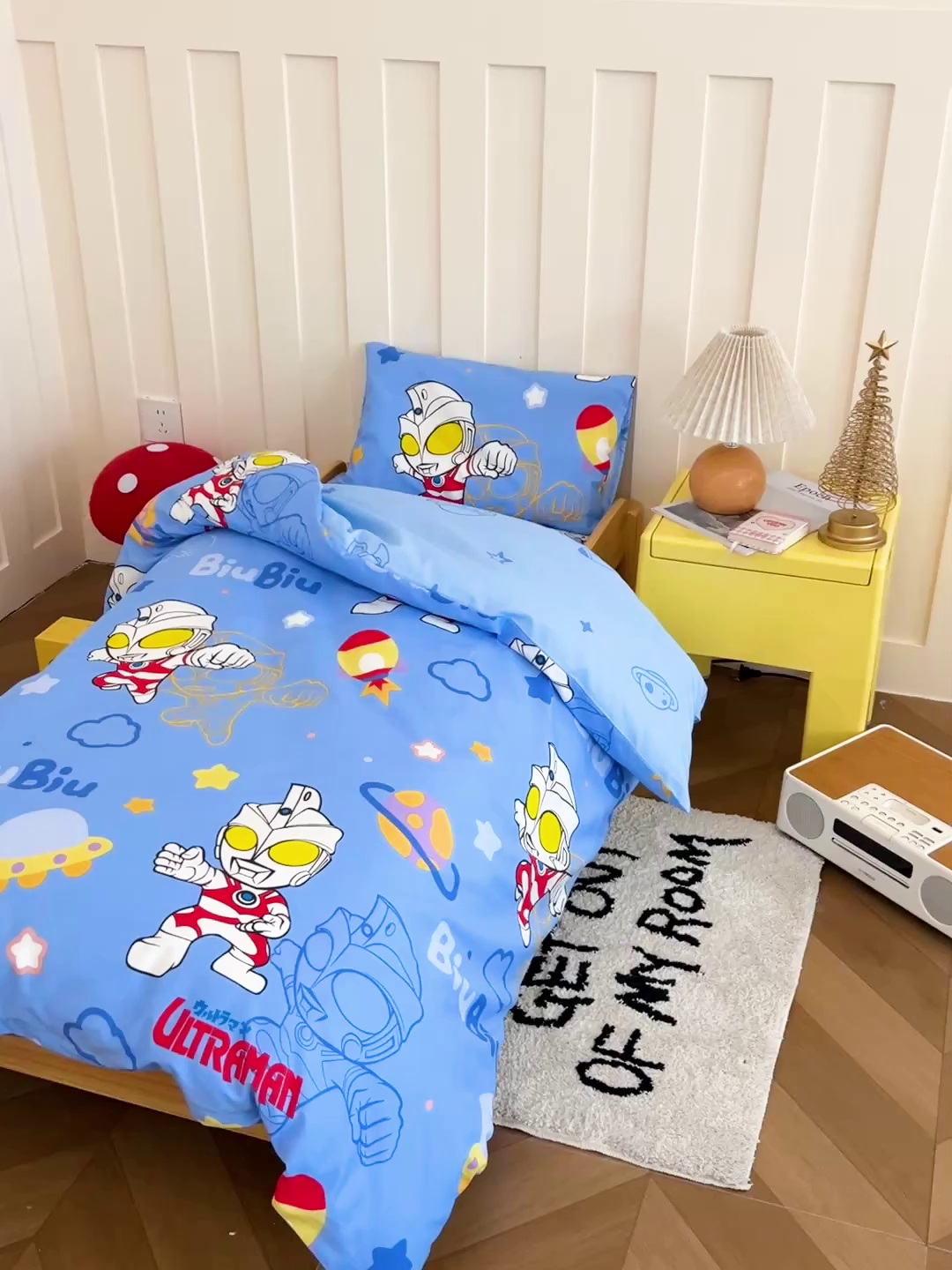 91家纺网 家纺一手货源 找家纺 名兮家居 2025新款全棉小版经典奥特曼-三丽鸥幼儿园儿童套件【含防伪标】 光线王子