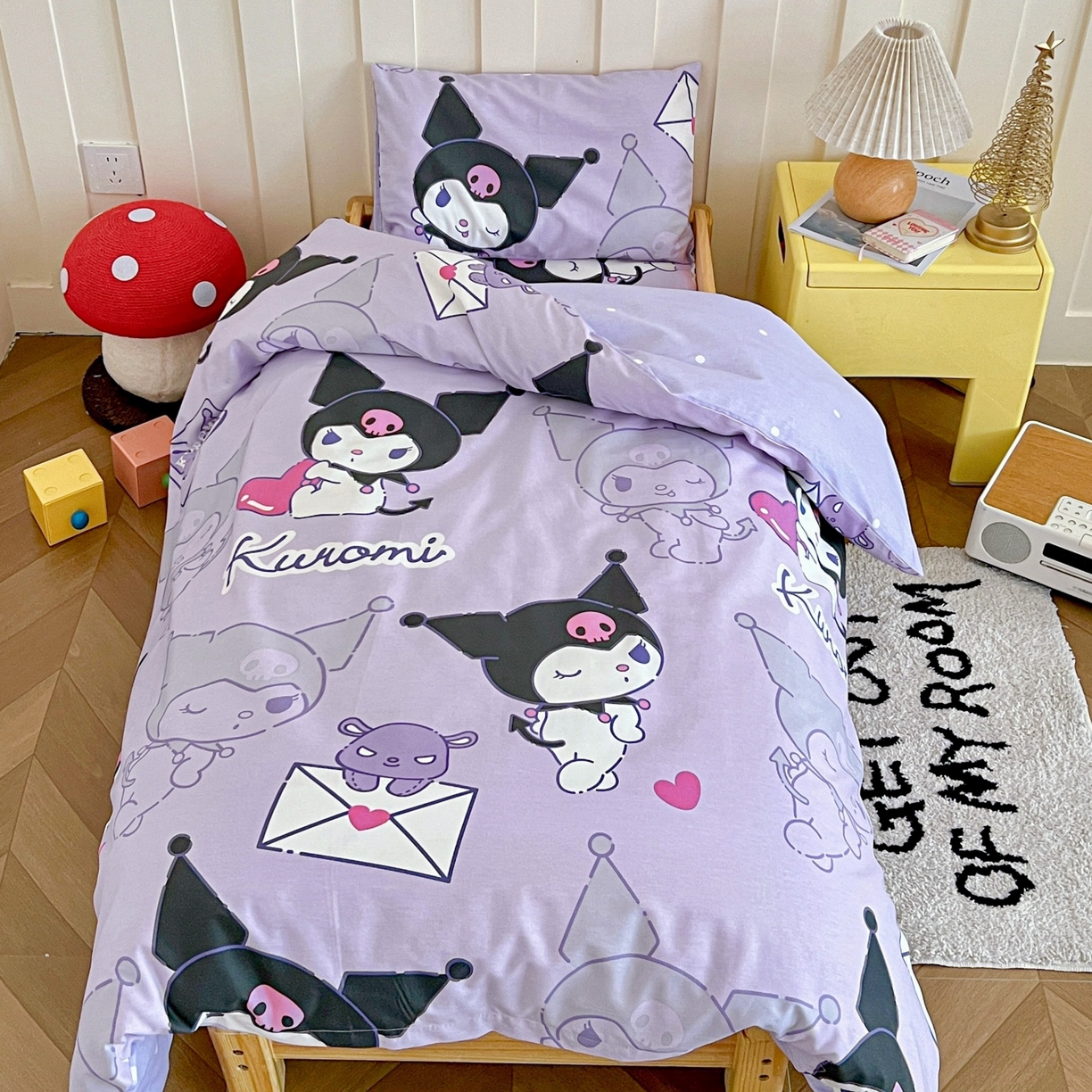 91家纺网 家纺一手货源 找家纺 名兮家居 2025新款全棉小版经典奥特曼-三丽鸥幼儿园儿童套件【含防伪标】 情书库洛米