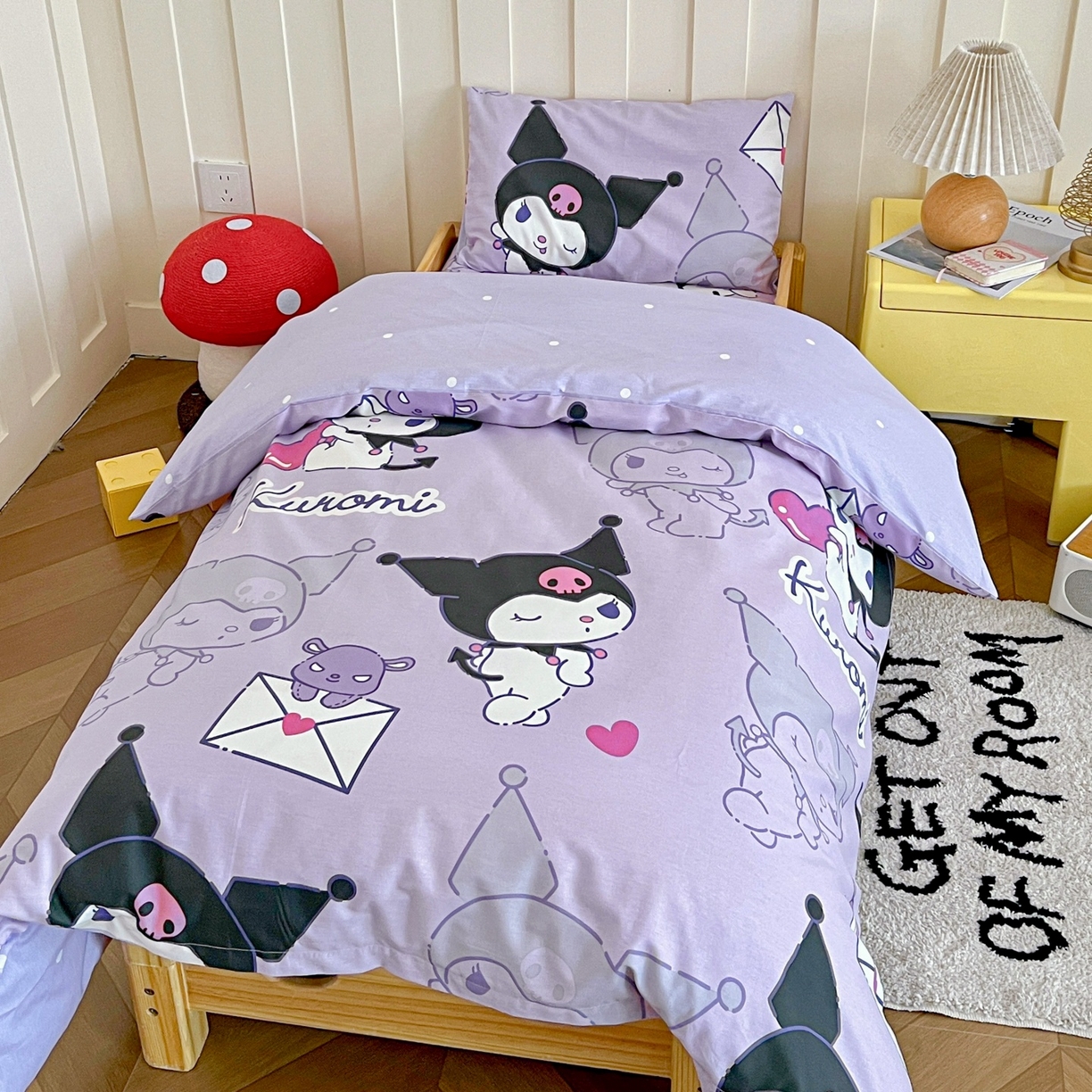 91家纺网 家纺一手货源 找家纺 名兮家居 2025新款全棉小版经典奥特曼-三丽鸥幼儿园儿童套件【含防伪标】 情书库洛米