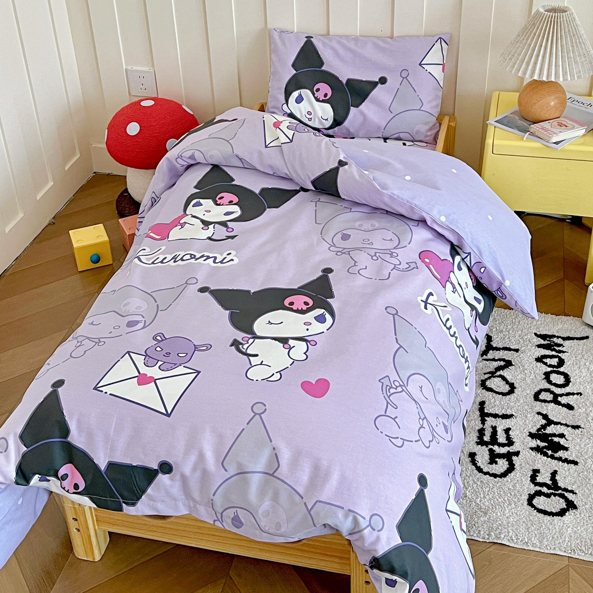 91家纺网 家纺一手货源 找家纺 名兮家居 2025新款全棉小版经典奥特曼-三丽鸥幼儿园儿童套件【含防伪标】 情书库洛米