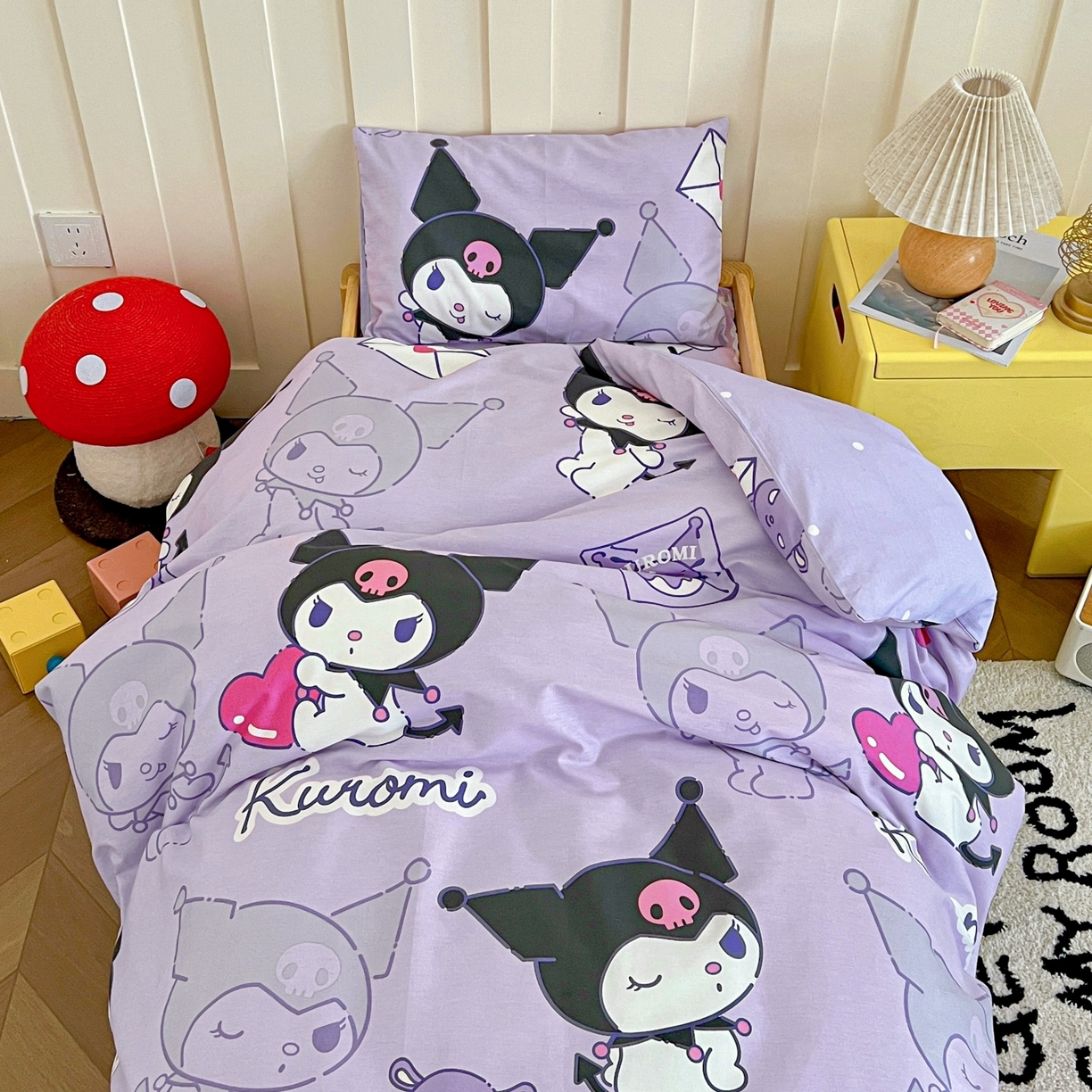 91家纺网 家纺一手货源 找家纺 名兮家居 2025新款全棉小版经典奥特曼-三丽鸥幼儿园儿童套件【含防伪标】 情书库洛米