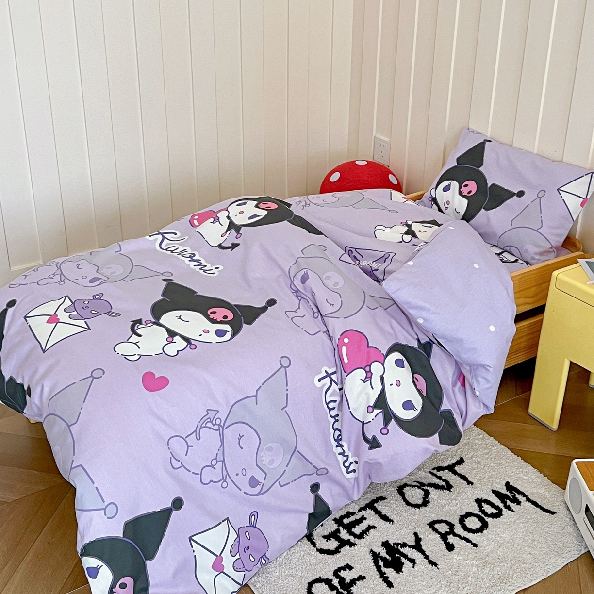 91家纺网 家纺一手货源 找家纺 名兮家居 2025新款全棉小版经典奥特曼-三丽鸥幼儿园儿童套件【含防伪标】 情书库洛米