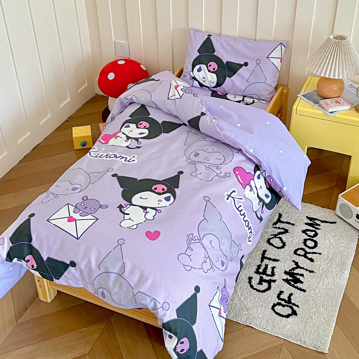 91家纺网 家纺一手货源 找家纺 名兮家居 2025新款全棉小版经典奥特曼-三丽鸥幼儿园儿童套件【含防伪标】 情书库洛米