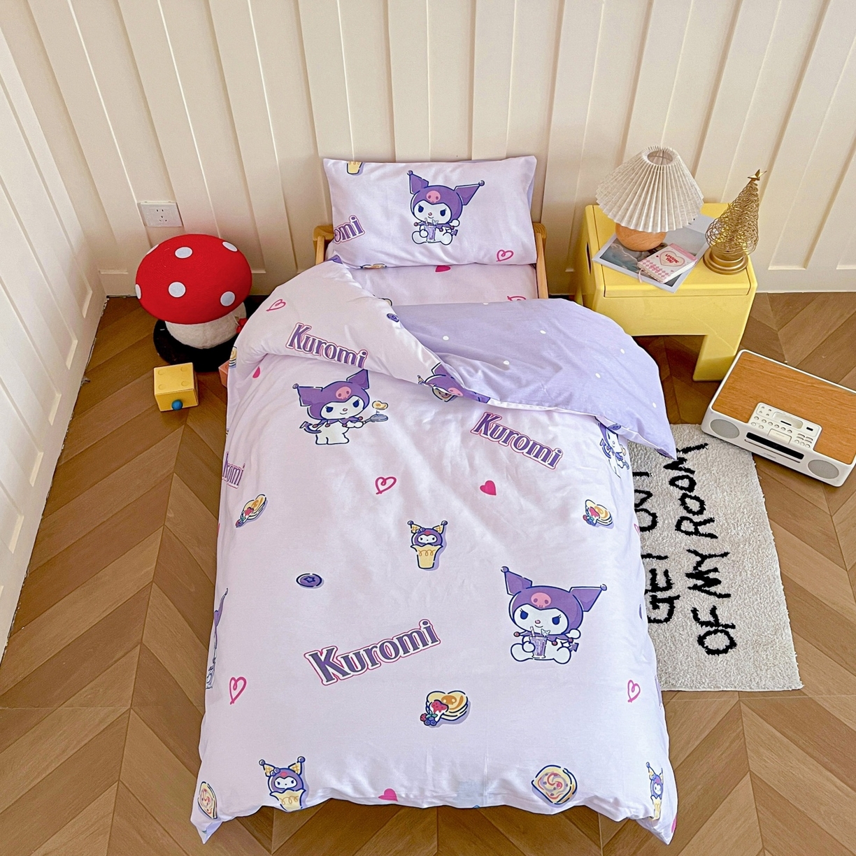 名兮家居 2025新款全棉小版经典奥特曼-三丽鸥幼儿园儿童套件【含防伪标】 甜筒库洛米