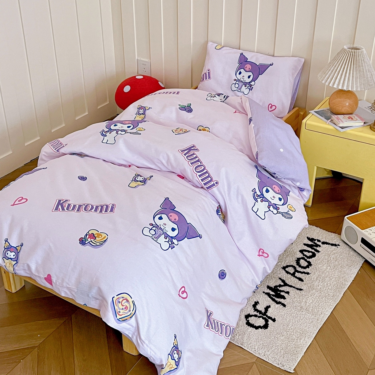 91家纺网 家纺一手货源 找家纺 名兮家居 2025新款全棉小版经典奥特曼-三丽鸥幼儿园儿童套件【含防伪标】 甜筒库洛米