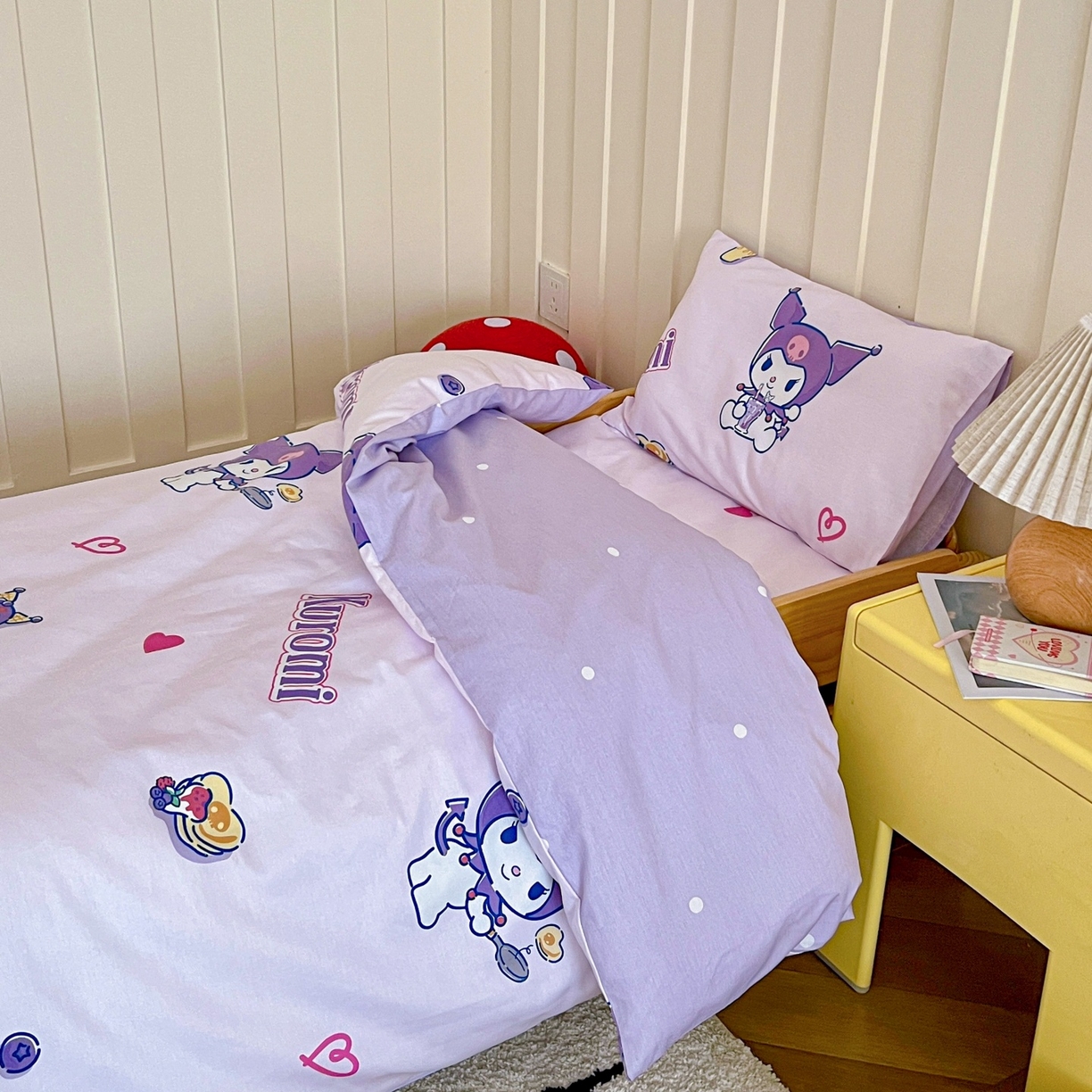 91家纺网 家纺一手货源 找家纺 名兮家居 2025新款全棉小版经典奥特曼-三丽鸥幼儿园儿童套件【含防伪标】 甜筒库洛米