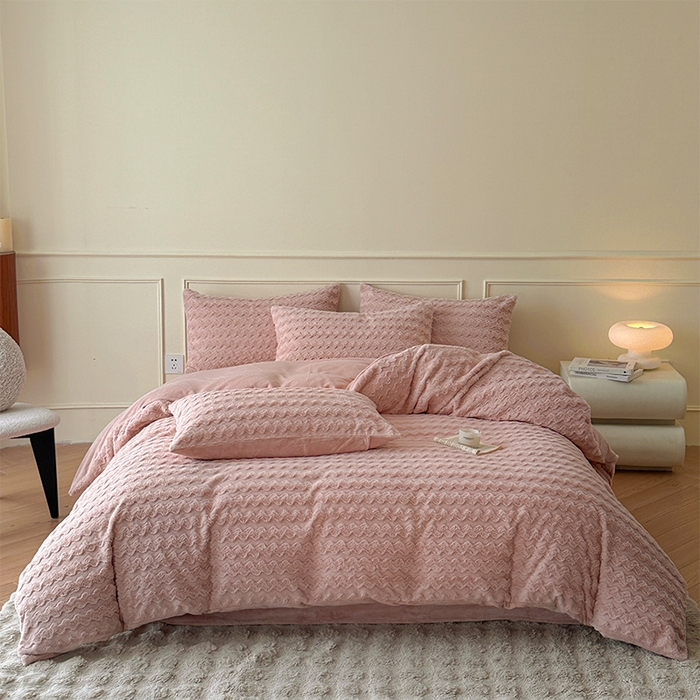 （总）618家纺 2025新款冬日温暖纯色法式浪漫云舒绒四件套