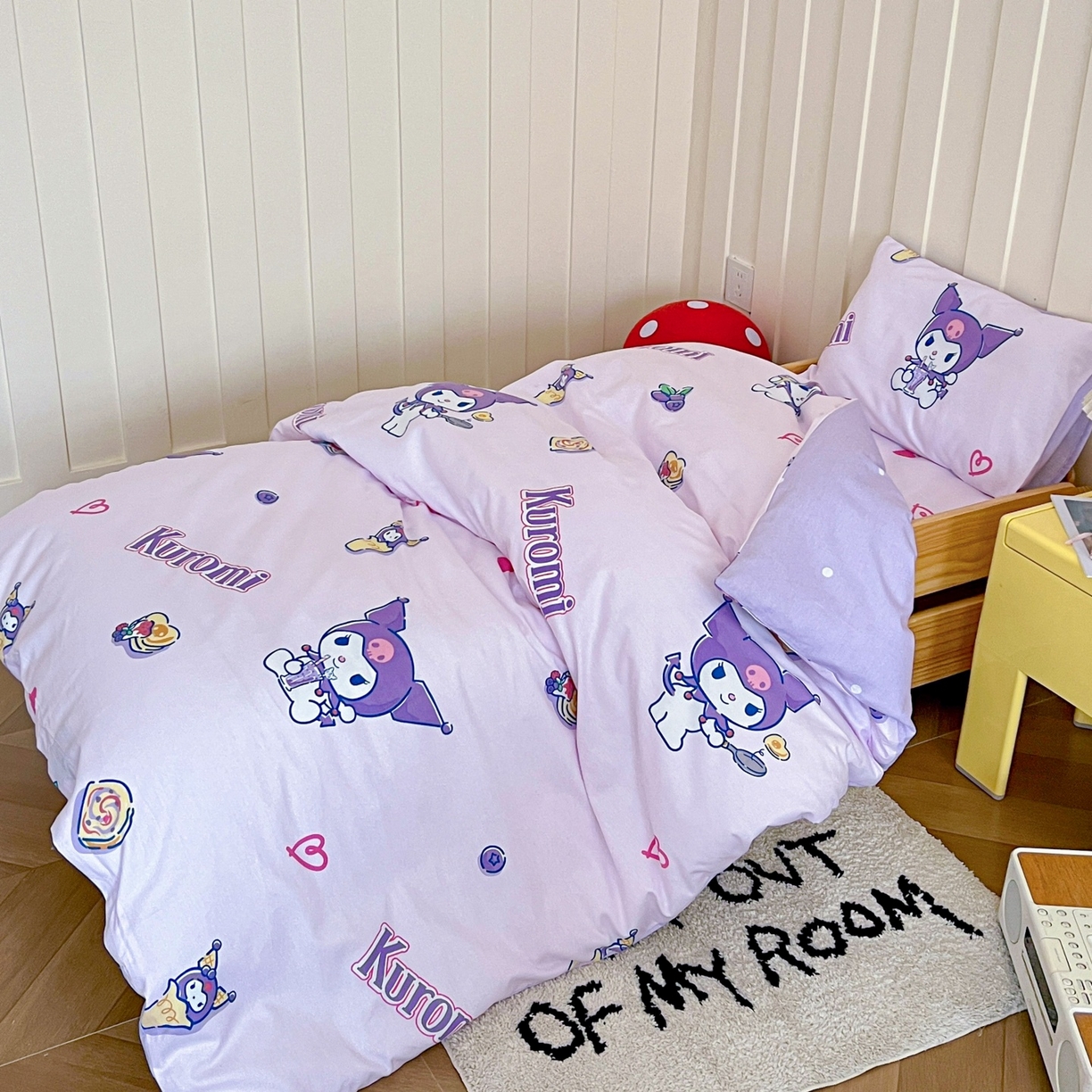 91家纺网 家纺一手货源 找家纺 名兮家居 2025新款全棉小版经典奥特曼-三丽鸥幼儿园儿童套件【含防伪标】 甜筒库洛米