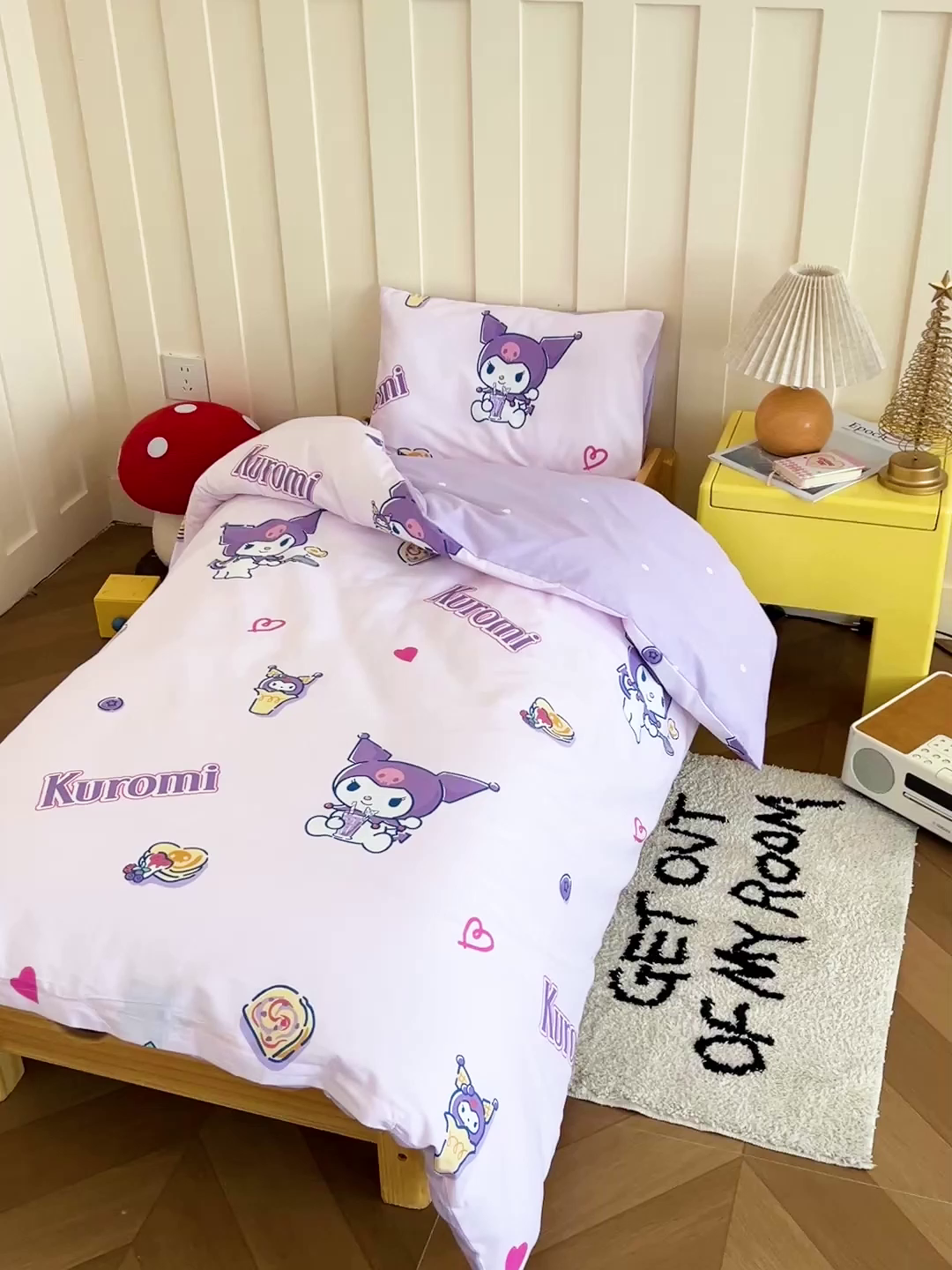 91家纺网 家纺一手货源 找家纺 名兮家居 2025新款全棉小版经典奥特曼-三丽鸥幼儿园儿童套件【含防伪标】 甜筒库洛米