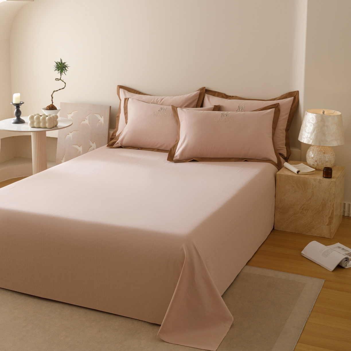 91家纺网 家纺一手货源 找家纺 （总）艾莱家纺 2025新款A类50S云柔棉加密柔顺磨毛四件套-依人梦