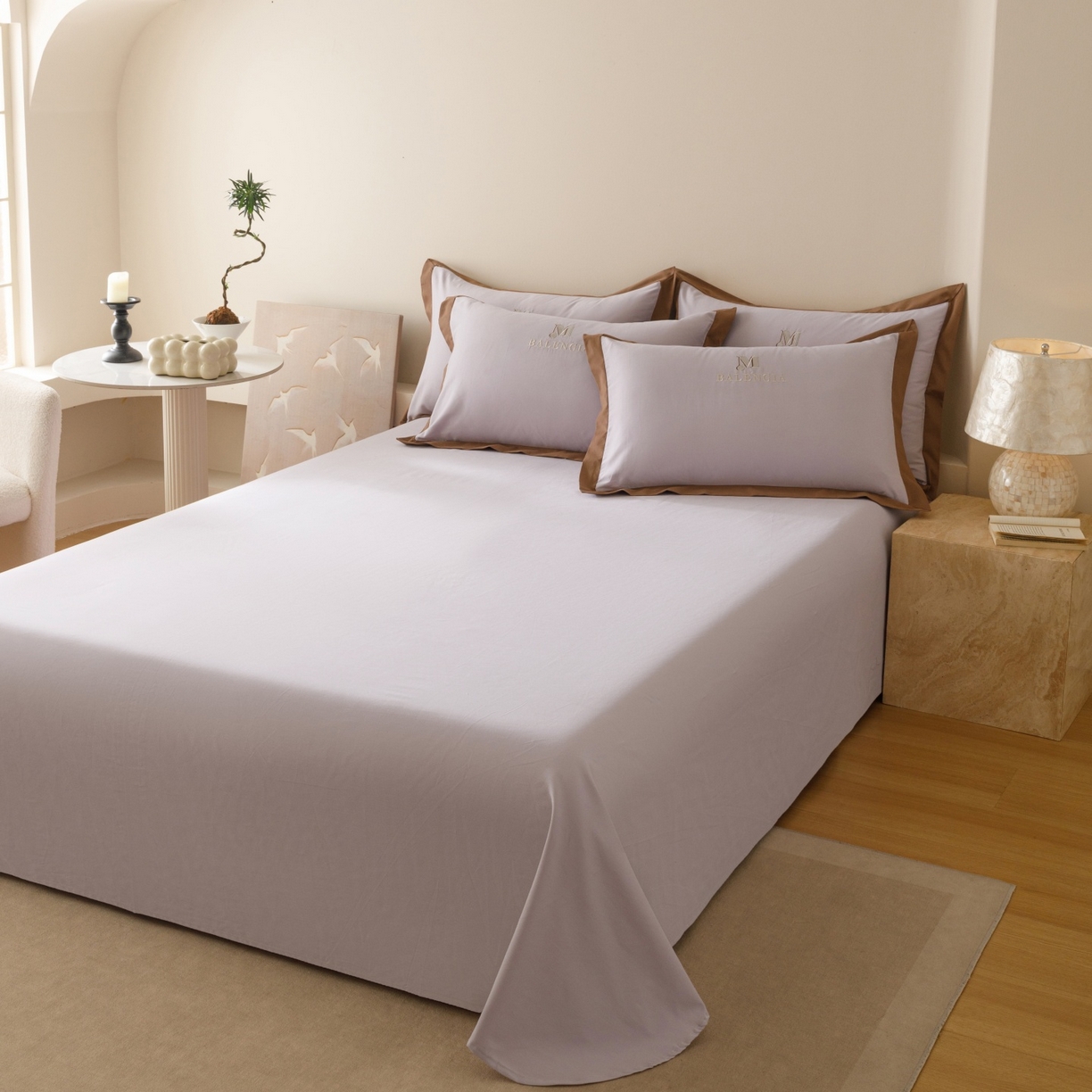 91家纺网 家纺一手货源 找家纺 艾莱家纺 2025新款A类50S云柔棉加密柔顺磨毛四件套-依人梦 依人梦-浪漫紫