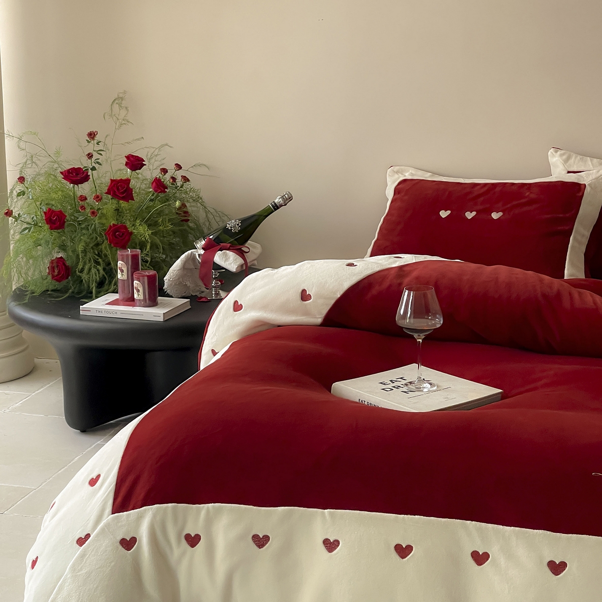 91家纺网 家纺一手货源 找家纺 （总）西西家居 2025新款全消光230g牛奶绒四件套-心心相印（各平台严格控价劵后不低于338元起! 会员-20元）