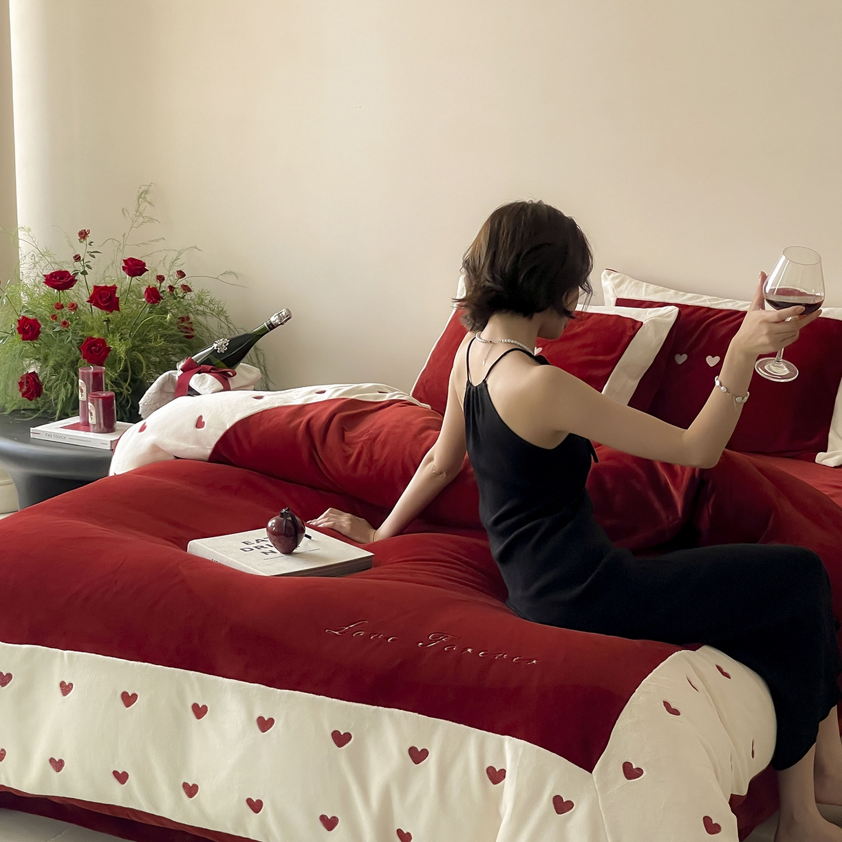 91家纺网 家纺一手货源 找家纺 （总）西西家居 2025新款全消光230g牛奶绒四件套-心心相印（各平台严格控价劵后不低于338元起! 会员-20元）