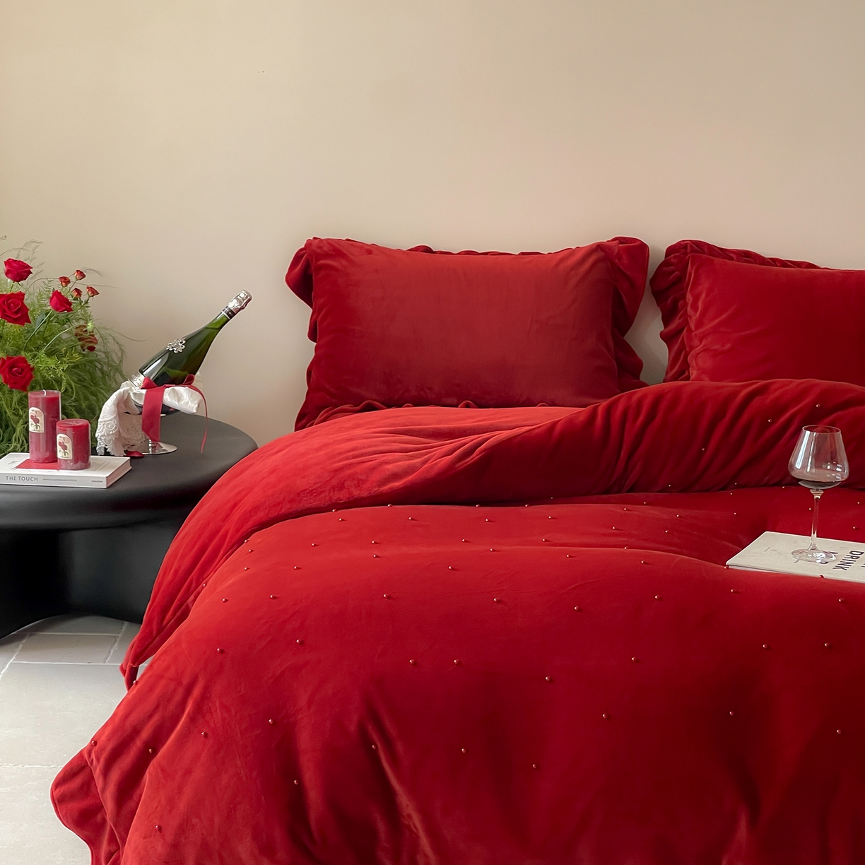 91家纺网 家纺一手货源 找家纺 （总）西西家居 2025新款全消光230g牛奶绒四件套-幸福宝珠（各平台严格控价劵后不低于318元起! 会员-20元）