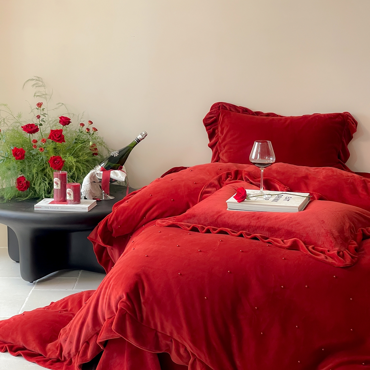 91家纺网 家纺一手货源 找家纺 （总）西西家居 2025新款全消光230g牛奶绒四件套-幸福宝珠（各平台严格控价劵后不低于318元起! 会员-20元）