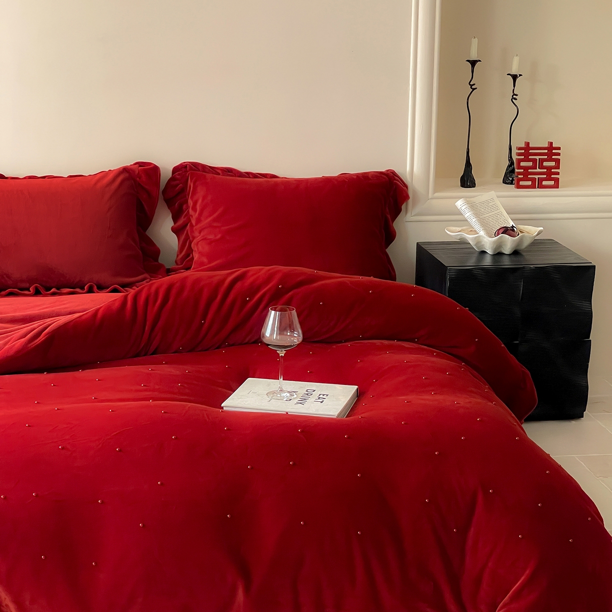 91家纺网 家纺一手货源 找家纺 （总）西西家居 2025新款全消光230g牛奶绒四件套-幸福宝珠（各平台严格控价劵后不低于318元起! 会员-20元）