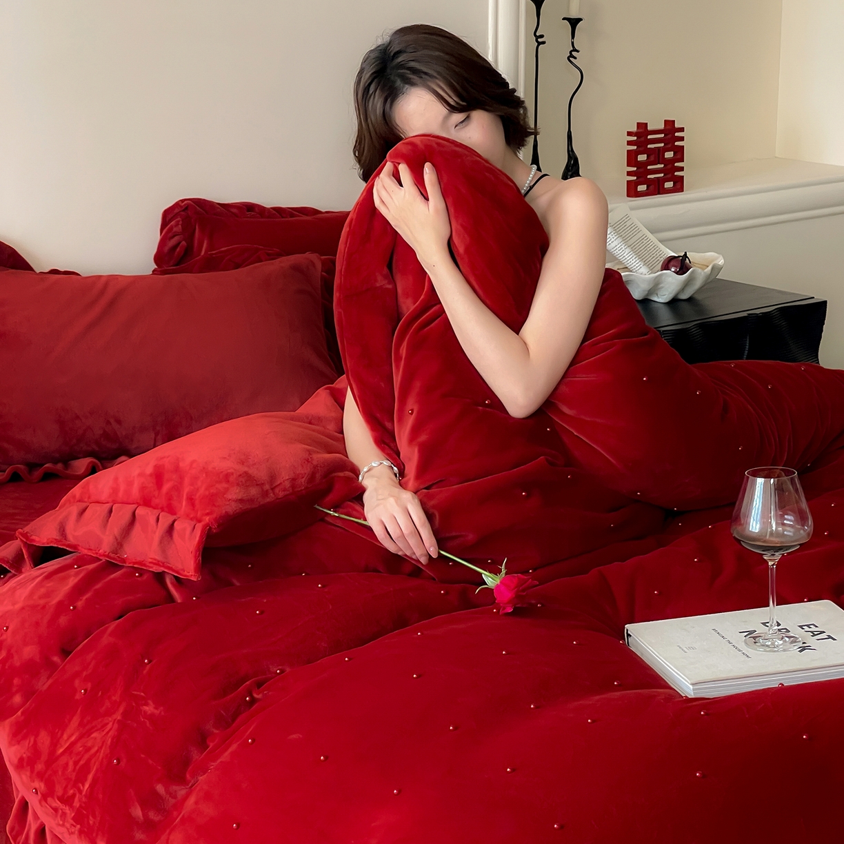 91家纺网 家纺一手货源 找家纺 （总）西西家居 2025新款全消光230g牛奶绒四件套-幸福宝珠（各平台严格控价劵后不低于318元起! 会员-20元）