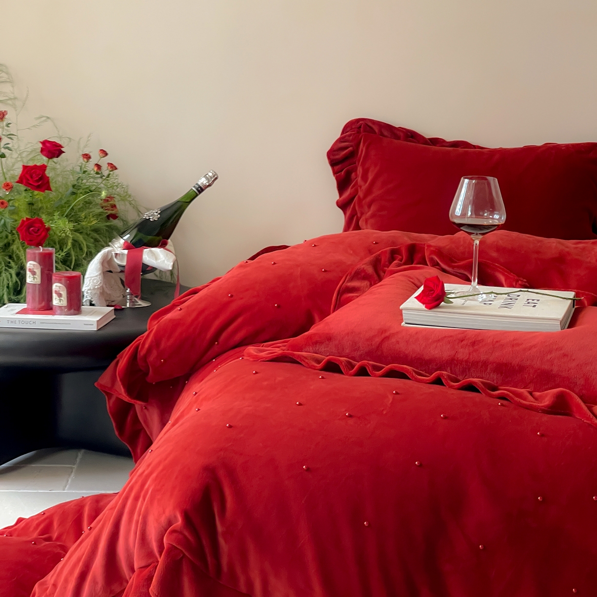 91家纺网 家纺一手货源 找家纺 （总）西西家居 2025新款全消光230g牛奶绒四件套-幸福宝珠（各平台严格控价劵后不低于318元起! 会员-20元）