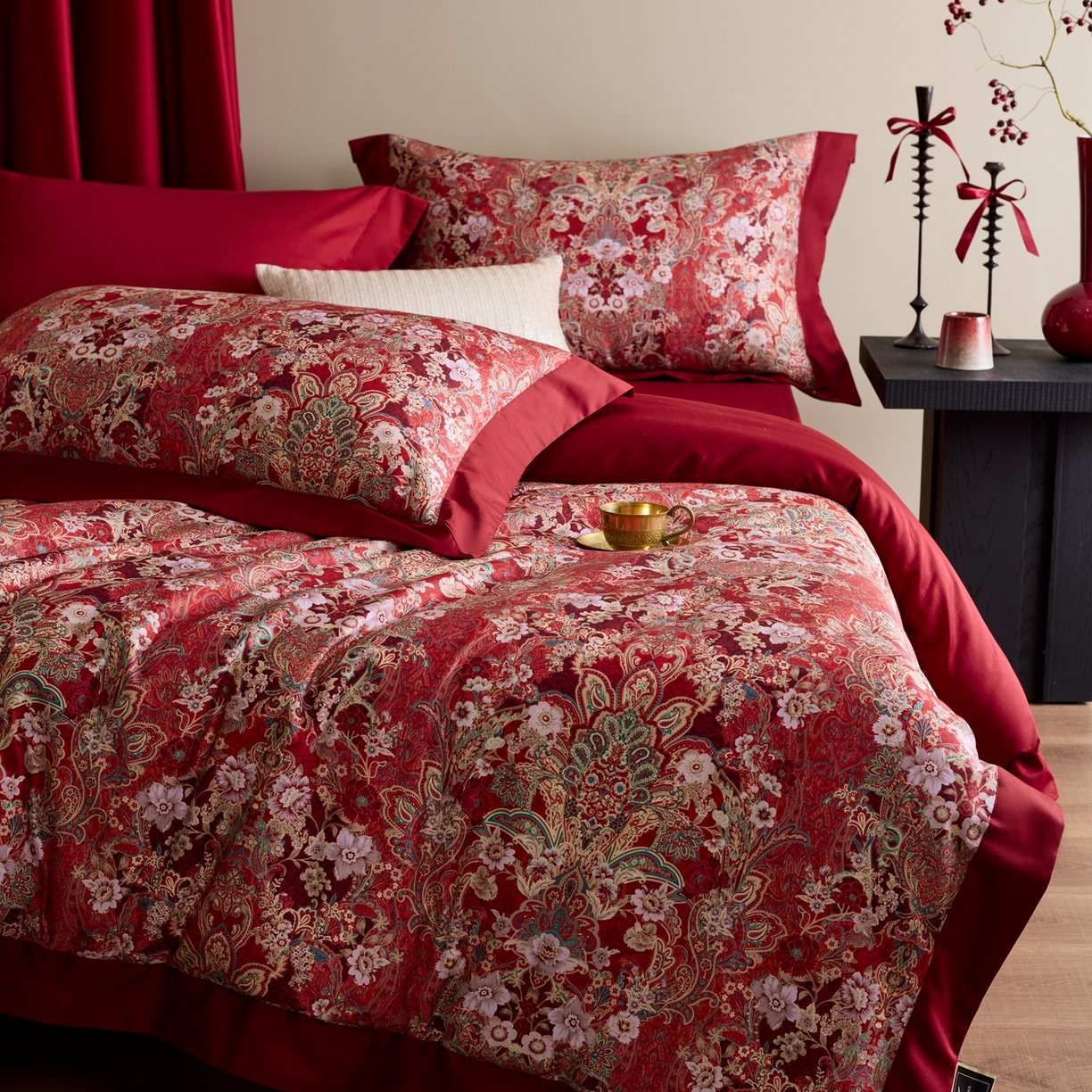 91家纺网 家纺一手货源 找家纺 （总）涞澳家纺 2025新款婚庆印花四件套