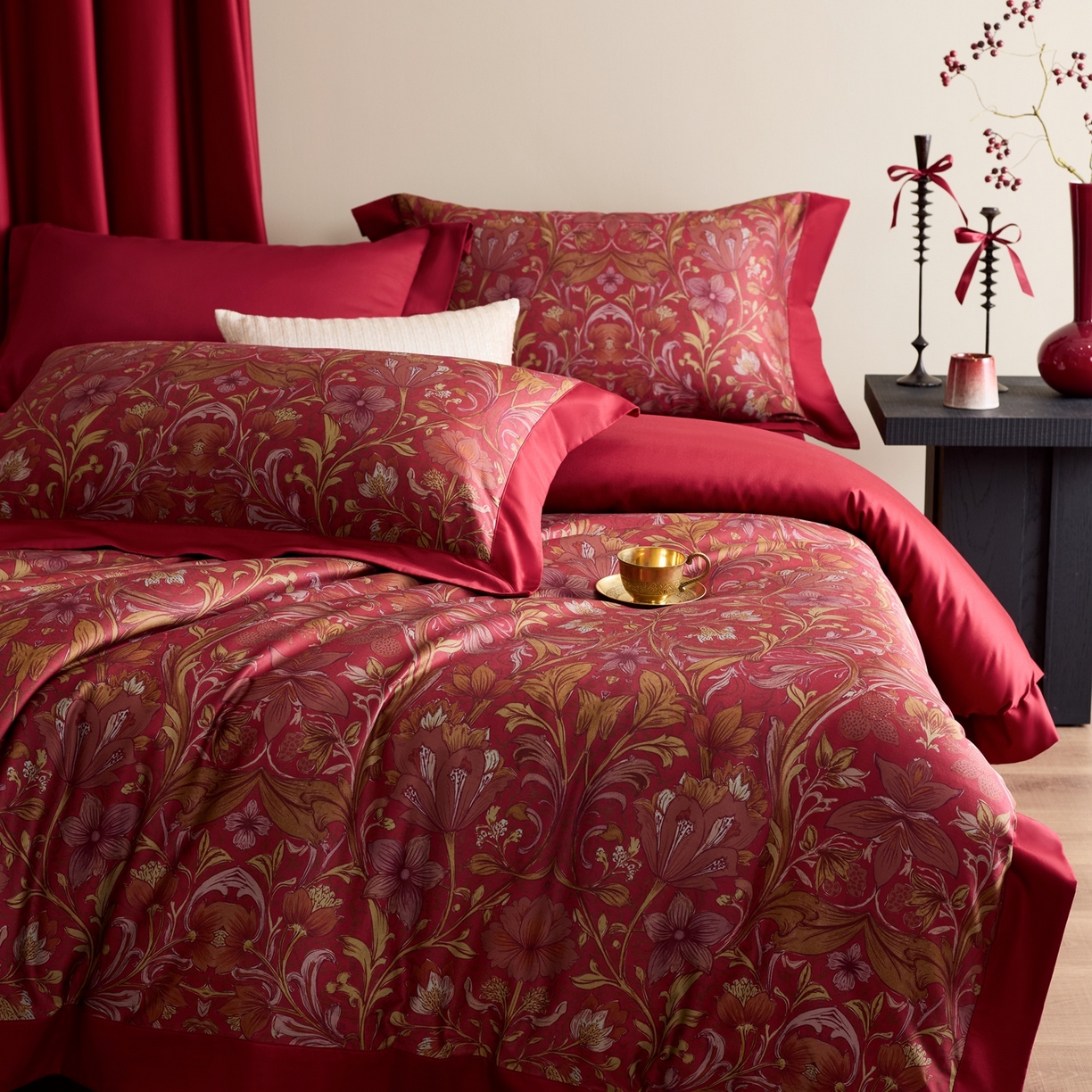 涞澳家纺 2025新款婚庆印花四件套 馨悦满庭