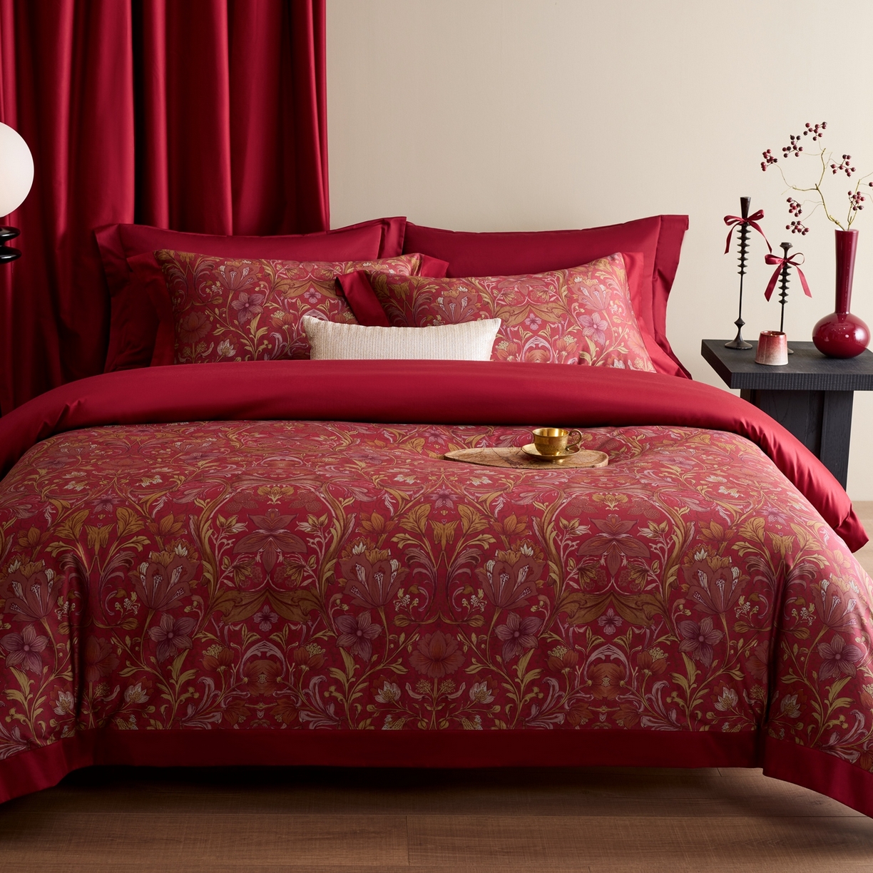 91家纺网 家纺一手货源 找家纺 涞澳家纺 2025新款婚庆印花四件套 馨悦满庭