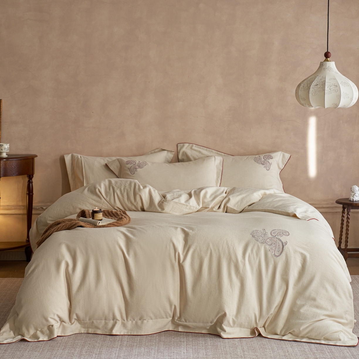 91家纺网 家纺一手货源 找家纺 （总）涞澳家纺 2025新款棉麻皱皱纱四件套