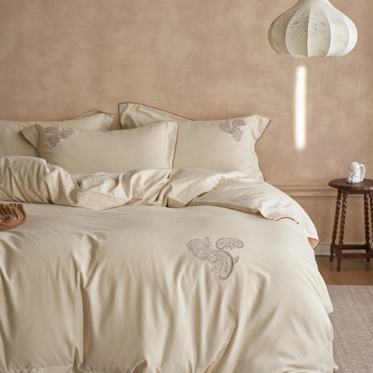 91家纺网 家纺一手货源 找家纺 （总）涞澳家纺 2025新款棉麻皱皱纱四件套