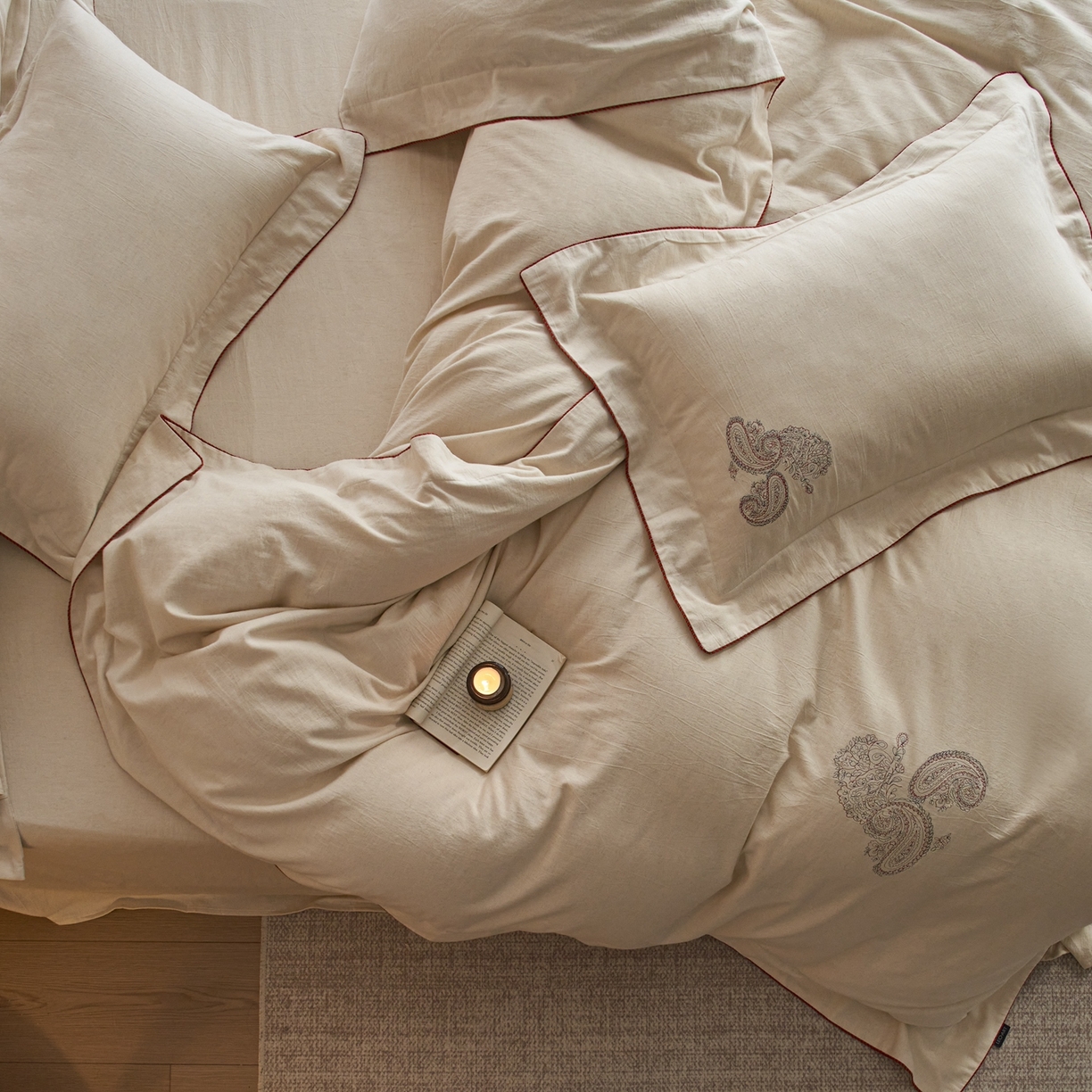 91家纺网 家纺一手货源 找家纺 （总）涞澳家纺 2025新款棉麻皱皱纱四件套