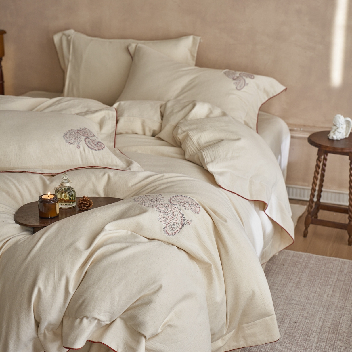 91家纺网 家纺一手货源 找家纺 （总）涞澳家纺 2025新款棉麻皱皱纱四件套