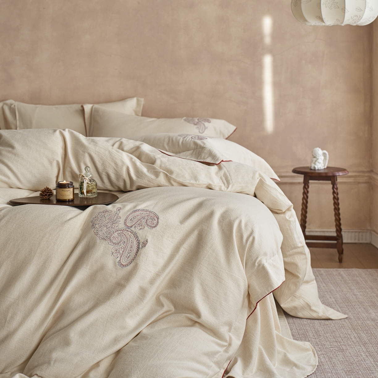 91家纺网 家纺一手货源 找家纺 （总）涞澳家纺 2025新款棉麻皱皱纱四件套