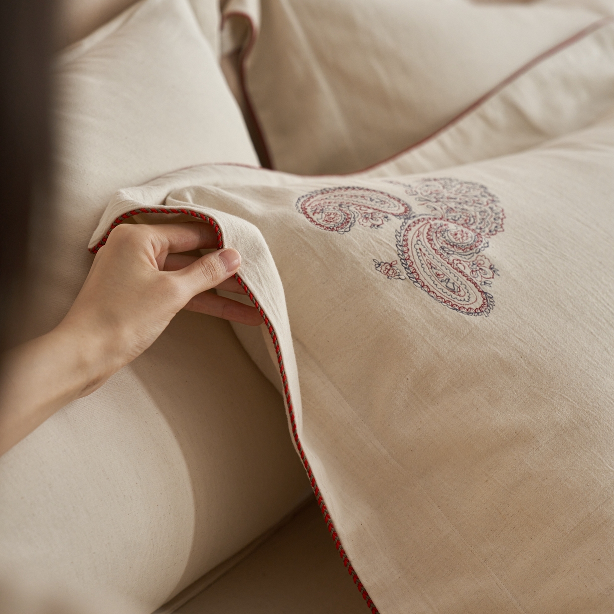 91家纺网 家纺一手货源 找家纺 涞澳家纺 2025新款棉麻皱皱纱四件套 川礼