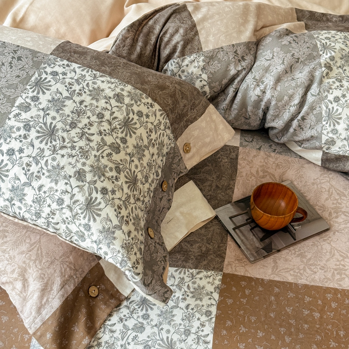 91家纺网 家纺一手货源 找家纺 涞澳家纺 2025新款全棉纯棉软烟纱四件套 北欧森林