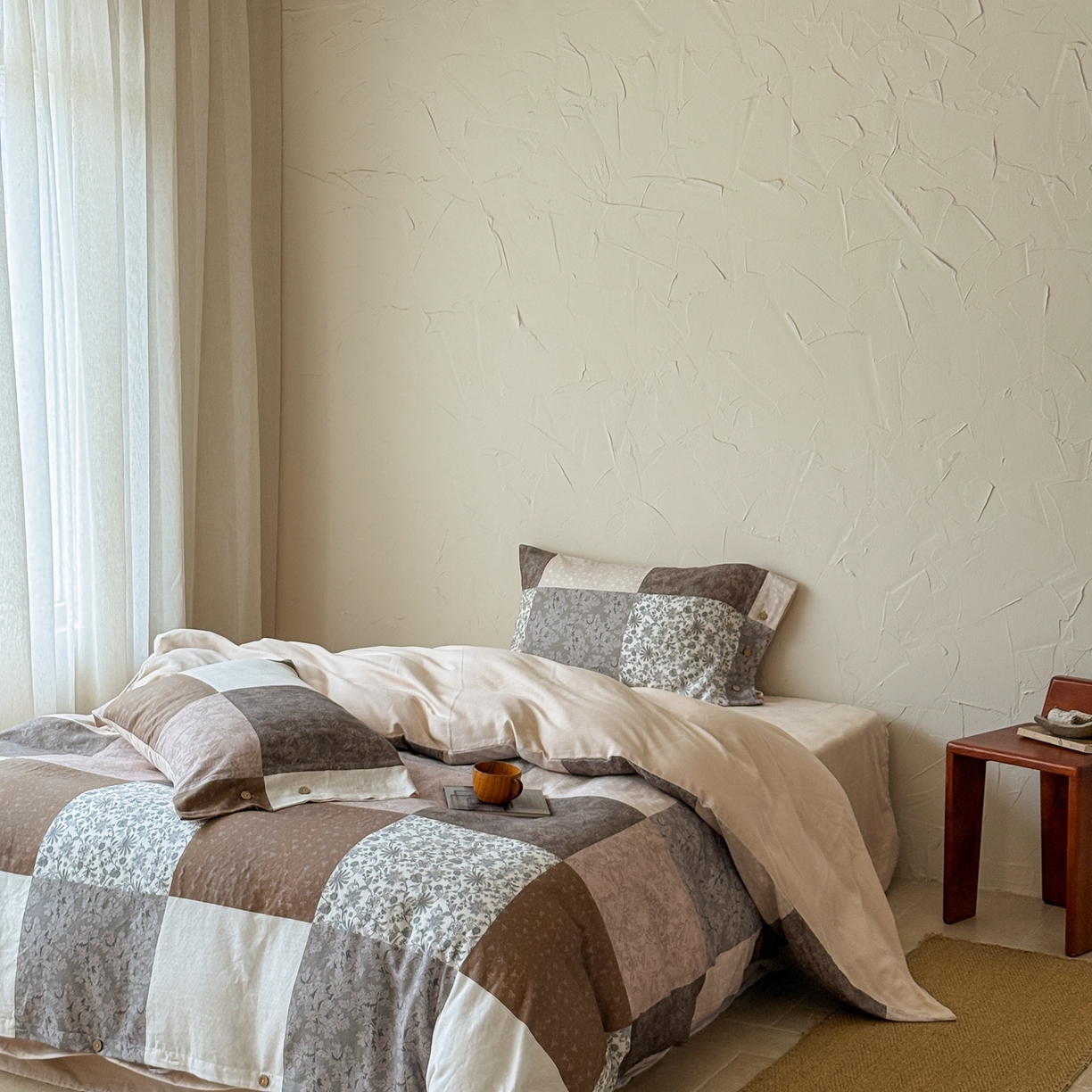 91家纺网 家纺一手货源 找家纺 涞澳家纺 2025新款全棉纯棉软烟纱四件套 北欧森林