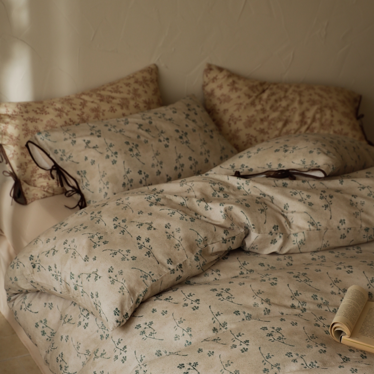 91家纺网 家纺一手货源 找家纺 涞澳家纺 2025新款全棉纯棉软烟纱四件套 浮生若絮