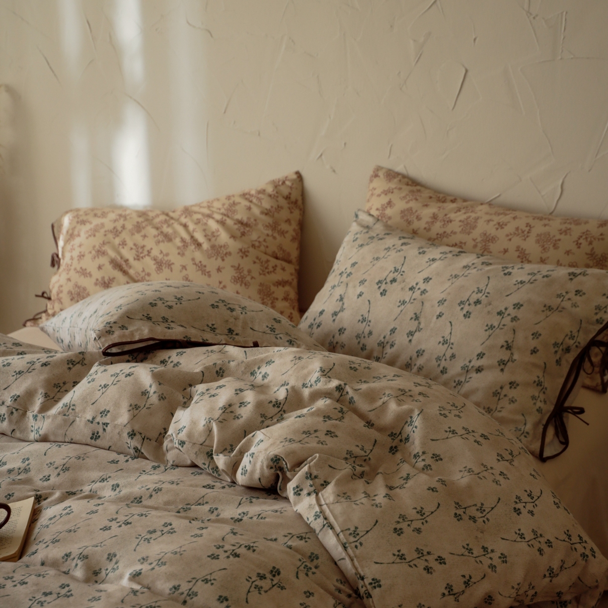 91家纺网 家纺一手货源 找家纺 涞澳家纺 2025新款全棉纯棉软烟纱四件套 浮生若絮