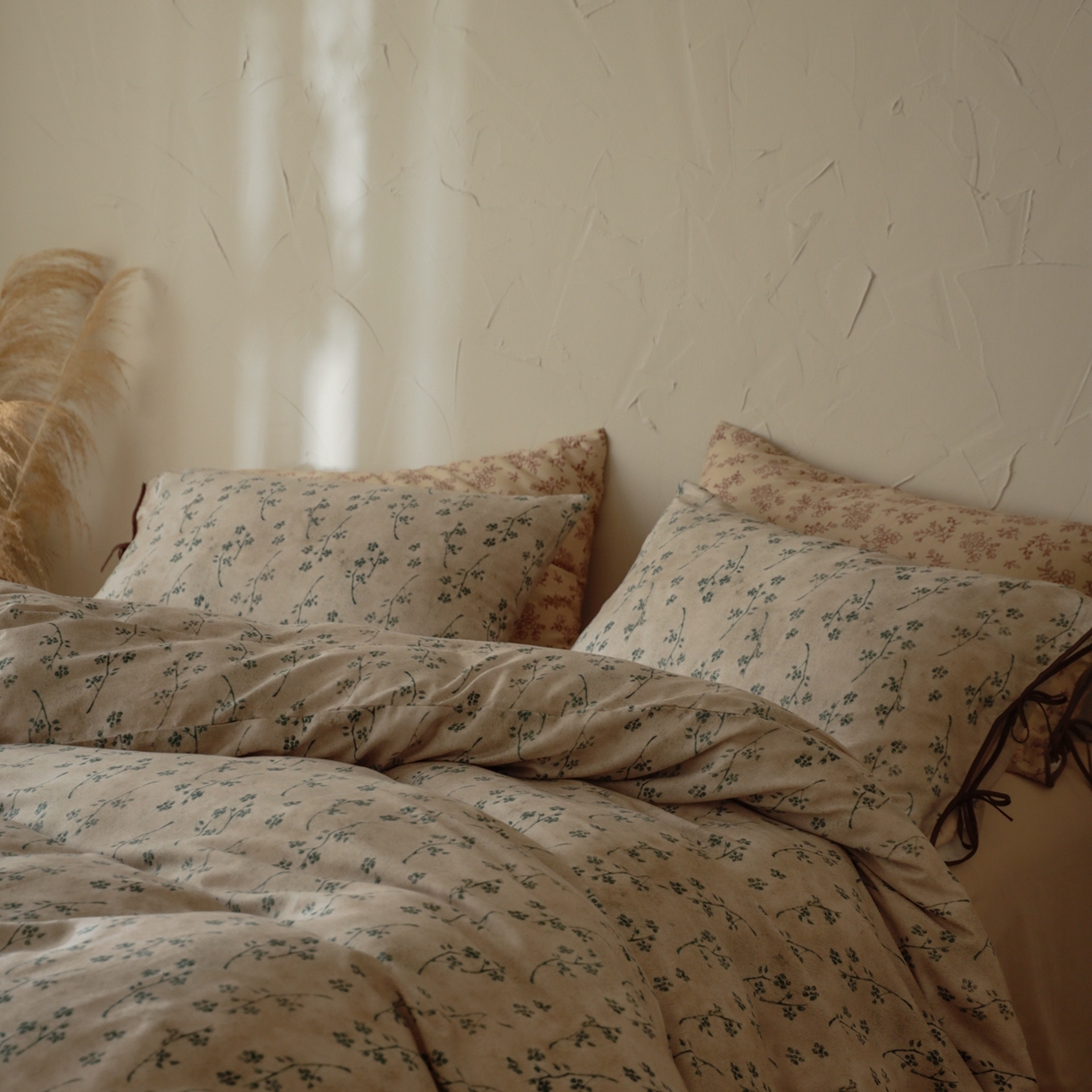 91家纺网 家纺一手货源 找家纺 涞澳家纺 2025新款全棉纯棉软烟纱四件套 浮生若絮