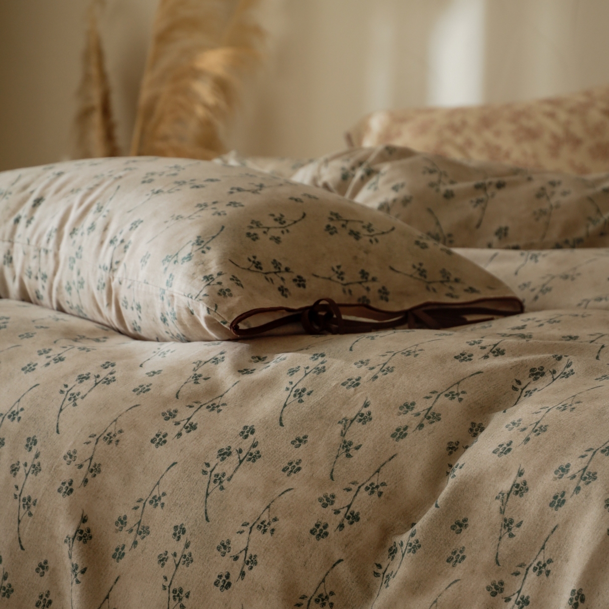 91家纺网 家纺一手货源 找家纺 涞澳家纺 2025新款全棉纯棉软烟纱四件套 浮生若絮