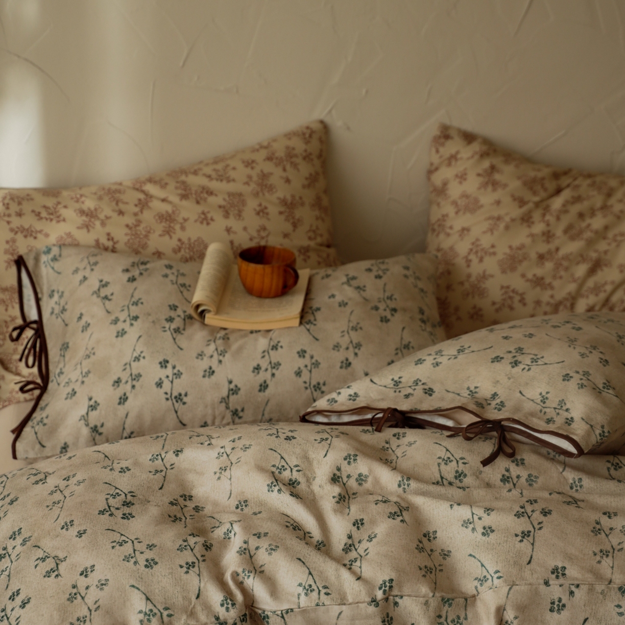 91家纺网 家纺一手货源 找家纺 涞澳家纺 2025新款全棉纯棉软烟纱四件套 浮生若絮